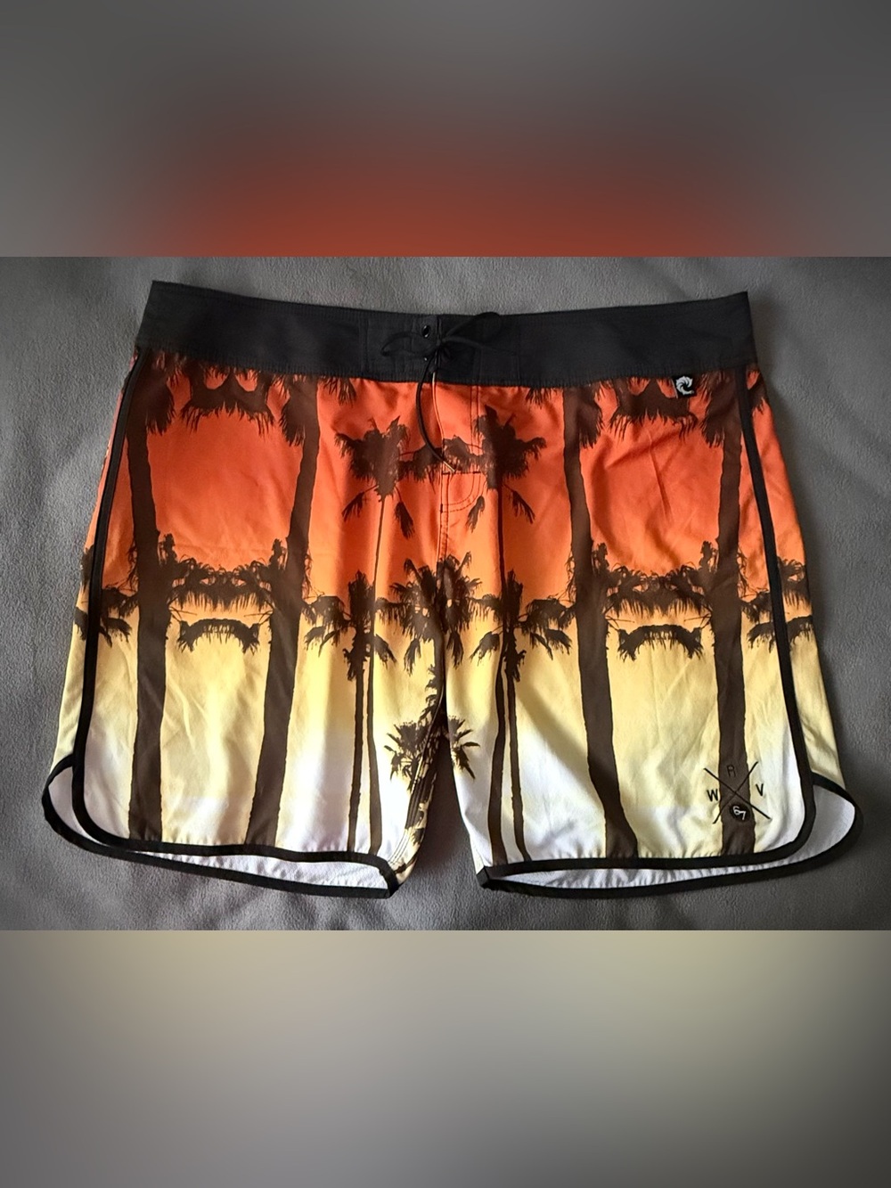 Storm Men's Orange and Yellow Palm Gradient Board Shorts